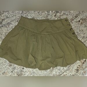 American Eagle Outfitters Olive Green Bubble Skirt With Undershorts Cotton Blend